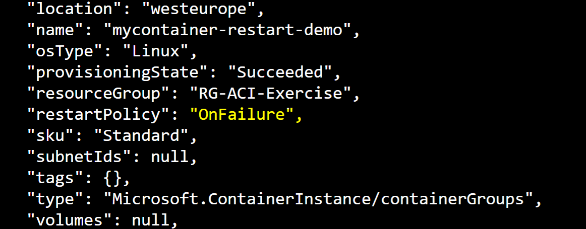 Create a container with Restart Policy