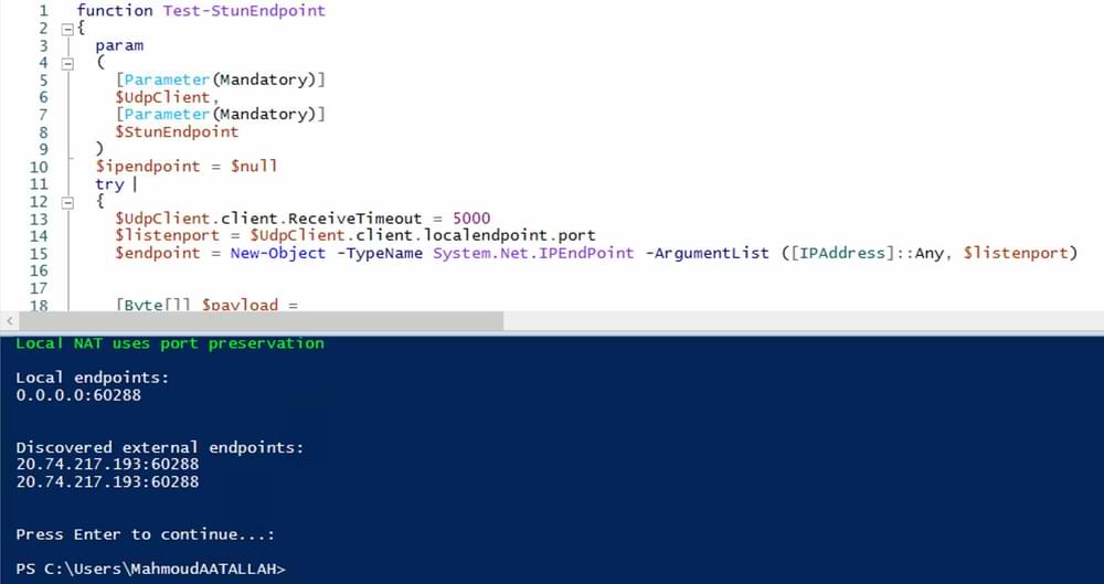 Verifying STUN Server Connectivity for AVD Session host