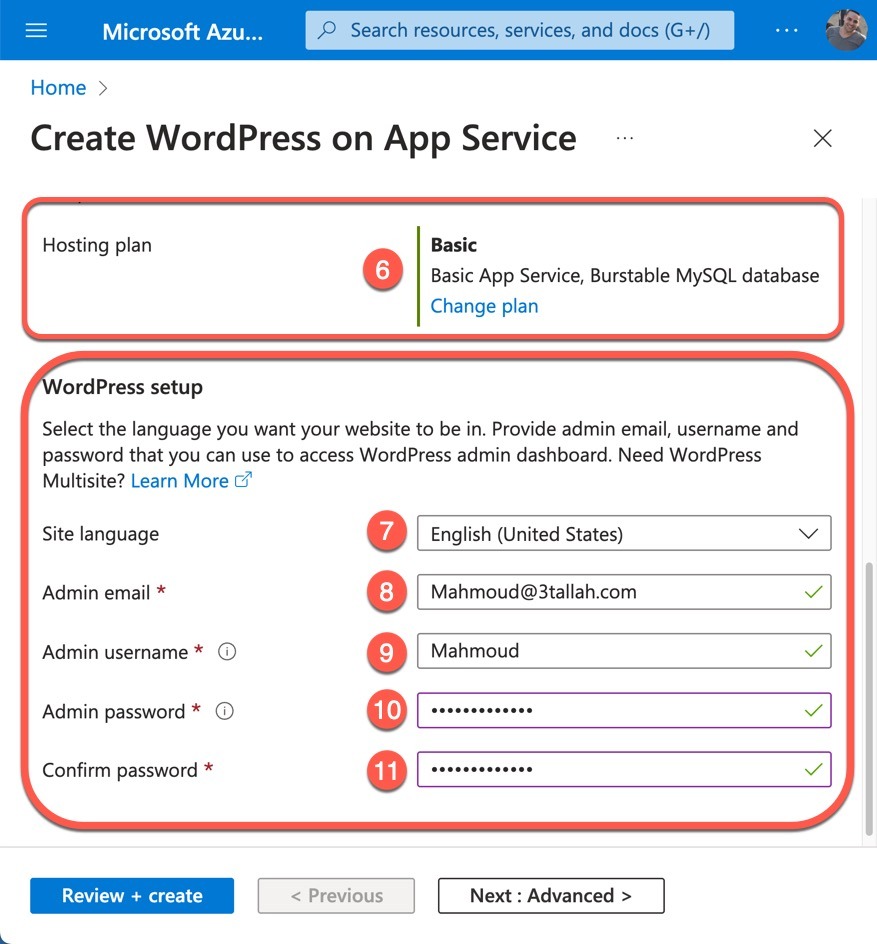 Create WordPress on App Service – Hosting plans & Setup